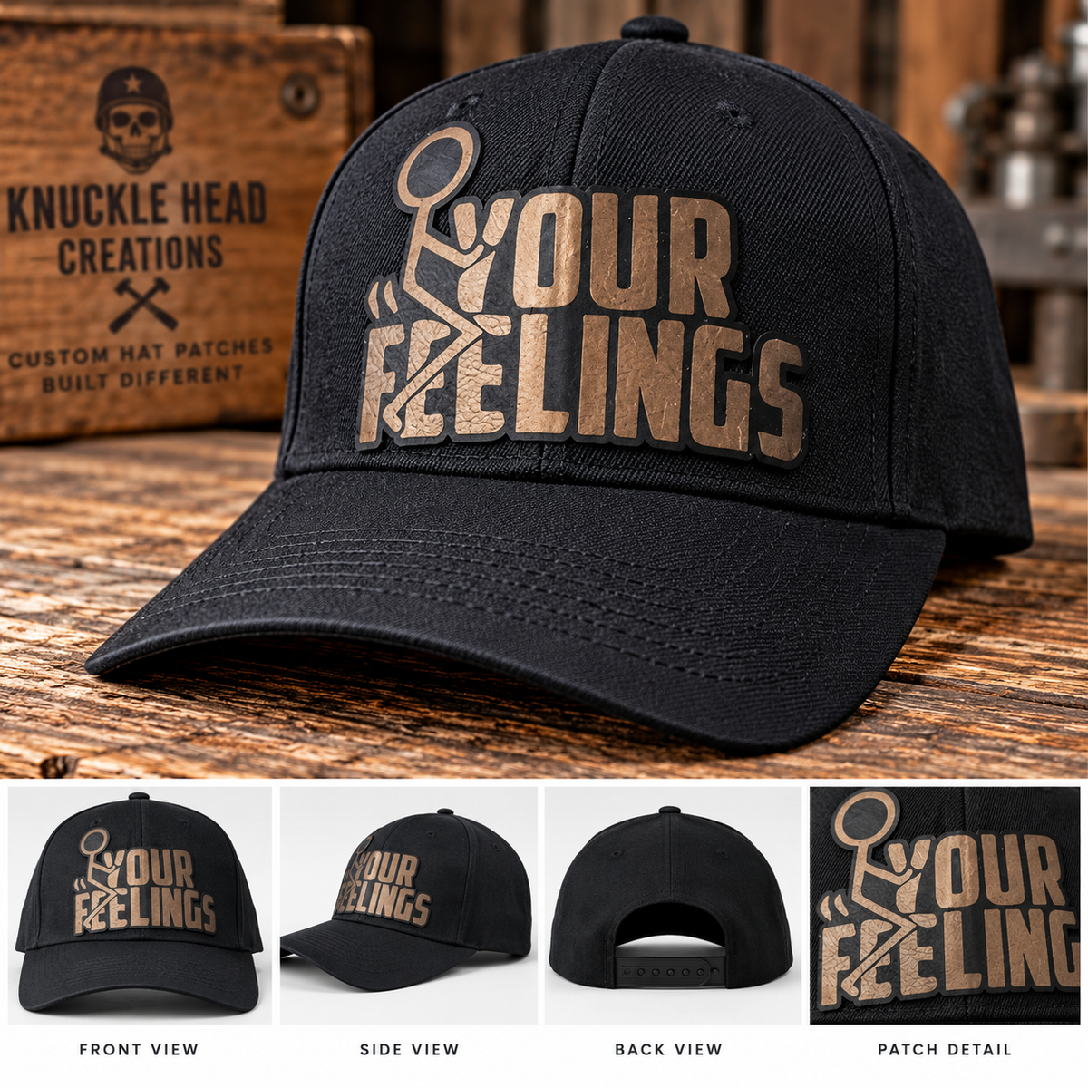 F*ck Your Feelings Leather Patch Hat
