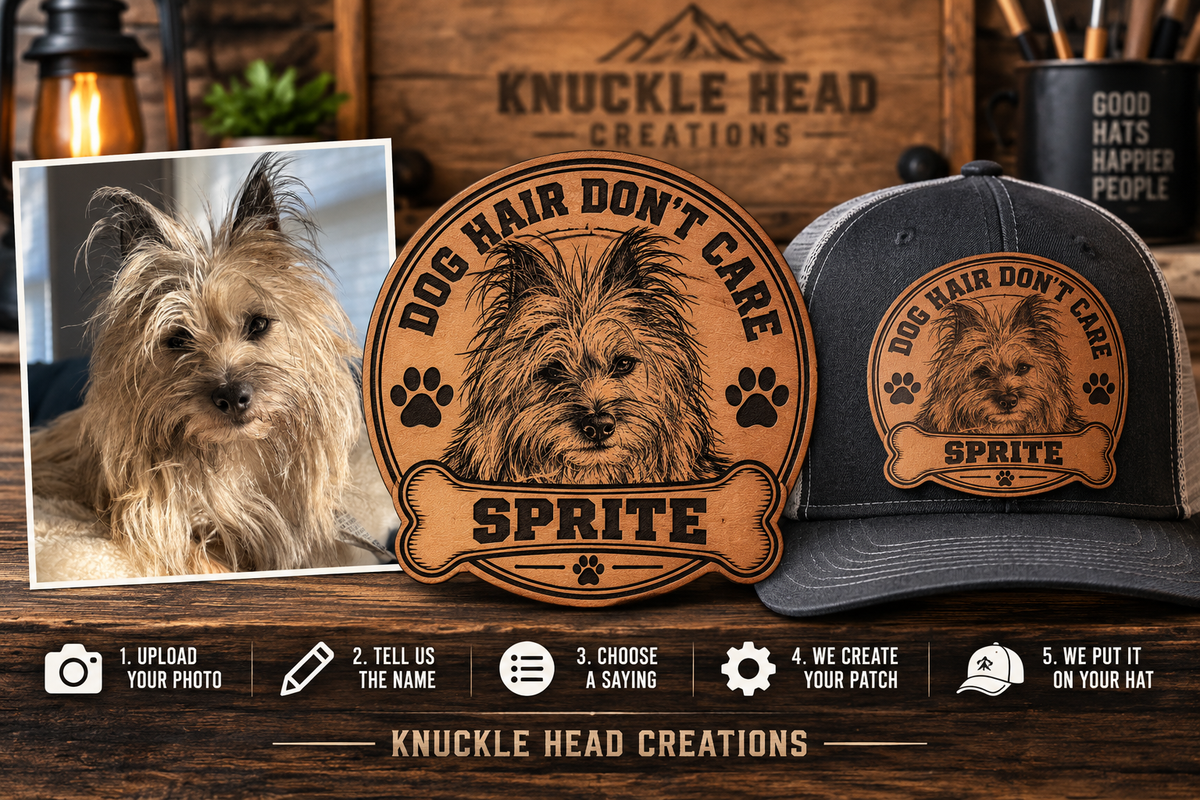 Custom Dog Portrait Leather Patch Hat – Made From Your Photo